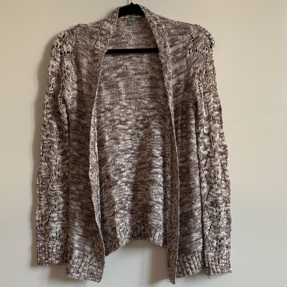 Charlotte Russe Maroon and White Cardigan